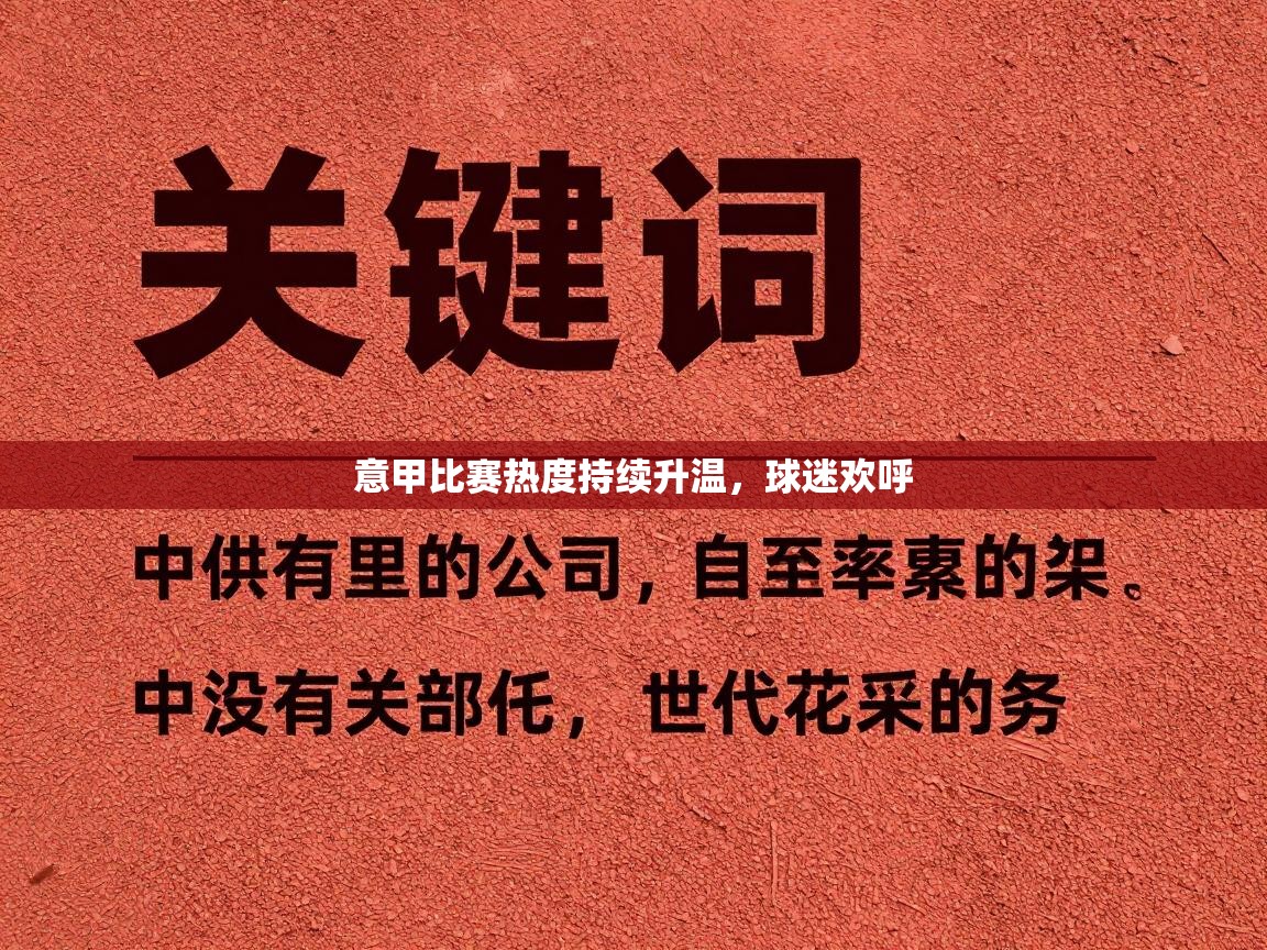 意甲比赛热度持续升温，球迷欢呼  第2张